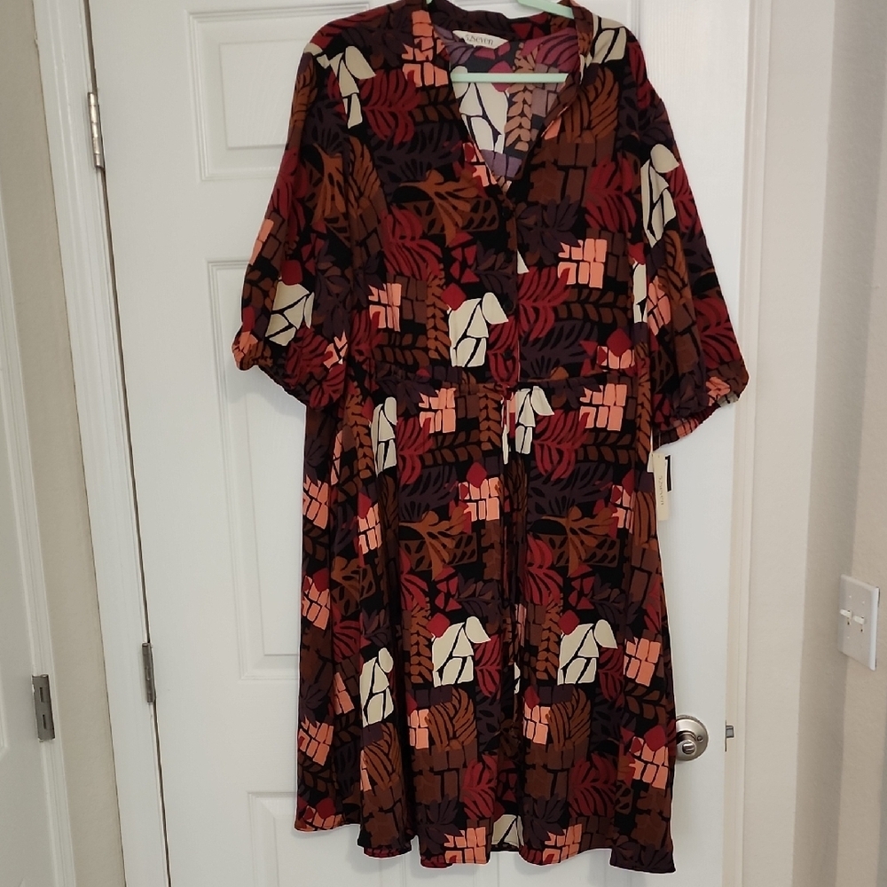 Floral Print V-Neck Dress